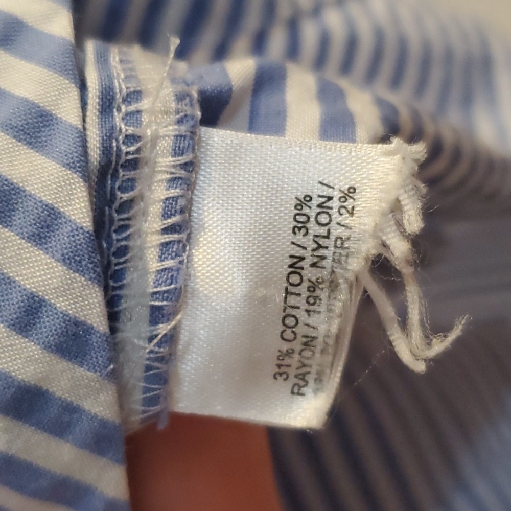 Vineyard Vines Dress With Blue & White Pinstripes, Size 10 - Picture 4 of 6